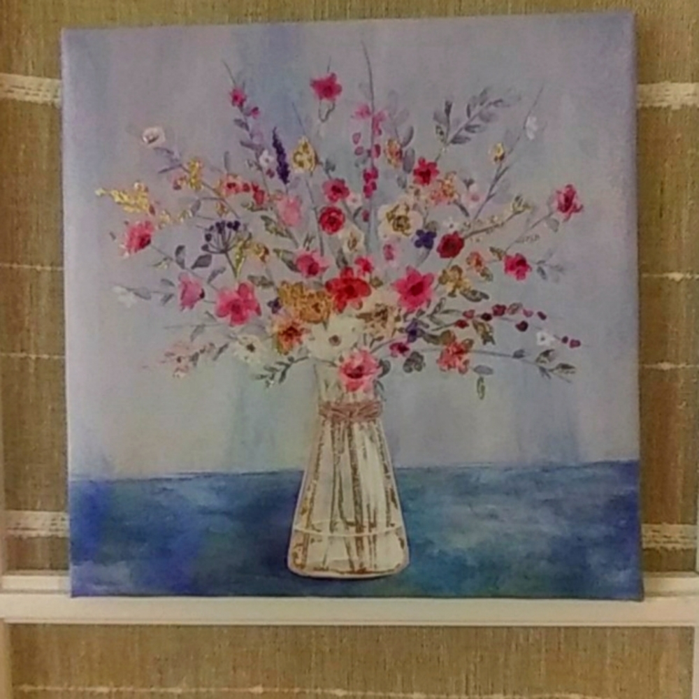 8x8" floral wall hanging print